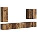 Set di Mobiletto da TV a Parete 6 pcs Legno vecchio - Foto miniatura 1