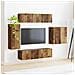 Set di Mobiletto da TV a Parete 6 pcs Legno vecchio - Foto miniatura 4