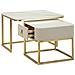 Coppia Tavolini Da Caffè Beauty In Crema E Oro 70x70x48 E 50x50x43 Cm - Foto miniatura 3