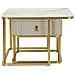 Coppia Tavolini Da Caffè Beauty In Crema E Oro 70x70x48 E 50x50x43 Cm - Foto miniatura 7