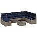 Set di divani con cuscino 9 pcs Grigio polyrattan - Foto miniatura 1