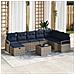 Set di divani con cuscino 9 pcs Grigio polyrattan - Foto miniatura 2