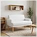 Loveseat con bottoni imbottiti Bianco 116 x 67 x 80 cm Tessuto - Foto miniatura 2