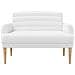 Loveseat con bottoni imbottiti Bianco 116 x 67 x 80 cm Tessuto - Foto miniatura 3