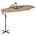 Ombrellone Pensile Con Luci Led 300 Cm Sabbia Palo In Metallo - Foto miniatura 1