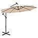 Ombrellone Pensile Con Luci Led 300 Cm Sabbia Palo In Metallo - Foto miniatura 5