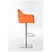 Sgabello Alto Regolabile Damaso in Similpelle I Sgabello Bancone con Braccioli E Schienale Imbottiti E Poggiapiedi, H 58-83 CM Arancione Acciaio Inox - Foto miniatura 3