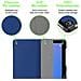 Custodia Per Tablet Compatibile Con Huawei Mediapad M5 Lite 10 (10.1"" Zoll) In Blu Scuro Jersey - Coperchio Protettiva Ultra Sottile Con Funzione Auto Wake Up E Stand - Foto miniatura 7