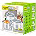 Mr-3512-6l Batteria Da Cucina In Acciaio Inossidabile, 6 Pezzi, Induzione, Coperchi Vetro Argento - Foto miniatura 3