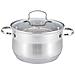 Mr-3512-6l Batteria Da Cucina In Acciaio Inossidabile, 6 Pezzi, Induzione, Coperchi Vetro Argento - Foto miniatura 4