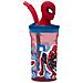 Bicchiere Blu E Rosso Per Bambini In Plastica Spiderman Uomo Ragno 360 Ml Con Cannuccia E Figura 3d Del Personaggio - Foto miniatura 1