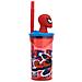 Bicchiere Blu E Rosso Per Bambini In Plastica Spiderman Uomo Ragno 360 Ml Con Cannuccia E Figura 3d Del Personaggio - Foto miniatura 3