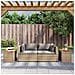 Tavolini Giardino 2pz Beige 55x34x37 Polyrattan Legno Massello - Foto miniatura 3