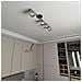 Lampada A Soffitto Monza - Nero, Oro, Grigio - Acciaio Verniciato A Polvere, Vetro - 100x20x14 Cm - Foto miniatura 6