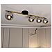 Lampada A Soffitto Monza - Nero, Oro, Grigio - Acciaio Verniciato A Polvere, Vetro - 100x20x14 Cm - Foto miniatura 8