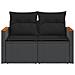 Divano Da Giardino Con Cuscini A 2 Posti Nero In Polyrattan - Foto miniatura 4
