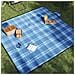 Tovaglia da Picnic Pieghevole A Quadri Blu 200x200 cm Velluto - Foto miniatura 2