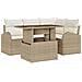 Set di Divano da Giardino a 5 Pezzi con Cuscini Beige in Rattan Sintetico - Foto miniatura 1