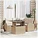 Set di Divano da Giardino a 5 Pezzi con Cuscini Beige in Rattan Sintetico - Foto miniatura 2