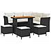Set Divano Giardino da 9 Pezzi con Cuscini Nero Polyrattan Acacia,  Set da Pranzo da Giardino da 4 Pezzi con Cuscini Nero Polyrattan Acacia - Foto miniatura 1