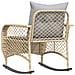 Sedia a Dondolo da Giardino con Cuscini in Polyrattan Beige - Foto miniatura 6