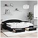 Divano Letto Estraibile con Cassetti Nero 80x200 cm in Velluto - Foto miniatura 2