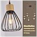 Lampada A Sospensione Retrò Nera Per Sala Da Pranzo, In Corda Di Canapa E Legno, Con Attacco E27, Per Scale - Foto miniatura 8