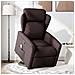 Poltrona Alzapersona Massaggi Reclinabile Marrone Scuro Tessuto - Foto miniatura 2