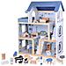 Grande casa delle bambole in legno con mobili e accessori, set a due piani - Foto miniatura 1