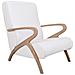 Poltrona In Legno Imbottita In Similpelle Bianca 57x55x33/85h - Foto miniatura 1