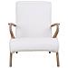 Poltrona In Legno Imbottita In Similpelle Bianca 57x55x33/85h - Foto miniatura 2