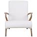 Poltrona In Legno Imbottita In Similpelle Bianca 57x55x33/85h - Foto miniatura 3