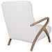 Poltrona In Legno Imbottita In Similpelle Bianca 57x55x33/85h - Foto miniatura 5