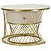 Coppia Tavolini Da Caffè Votix Rotondi In Crema E Oro Ø70x48 E Ø50x43 Cm - Foto miniatura 8