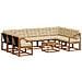Set di divani da esterno con cuscino 10 pcs Naturale e Beige - Foto miniatura 1