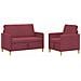 Set di Divani con Storage 2 pcs Rosso Vino Poliestere - Foto miniatura 1