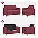 Set di Divani con Storage 2 pcs Rosso Vino Poliestere - Foto miniatura 7