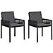 Sedie da giardino 6 pcs Nero e Grigio scuro polyrattan - Foto miniatura 1