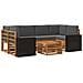 Set di divani da esterno con cuscino 7 pcs Naturale e Antracite - Foto miniatura 1