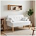 Loveseat con bottoni imbottiti Bianco 120 x 65 x 79 cm Tessuto - Foto miniatura 2