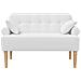 Loveseat con bottoni imbottiti Bianco 120 x 65 x 79 cm Tessuto - Foto miniatura 3