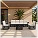 Set Divano da Giardino 7 pz Nero e Bianco Crema polyrattan - Foto miniatura 4
