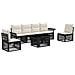 Set Divano da Giardino 7 pz Nero e Bianco Crema polyrattan - Foto miniatura 1