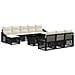 Set Divano da Giardino 11 pz Nero e Bianco Crema polyrattan - Foto miniatura 1
