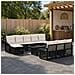Set Divano da Giardino 11 pz Nero e Bianco Crema polyrattan - Foto miniatura 9