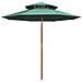 Ombrellone A 2 Livelli 270x270 Cm Con Palo In Legno Verde - Foto miniatura 1