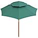 Ombrellone A 2 Livelli 270x270 Cm Con Palo In Legno Verde - Foto miniatura 4