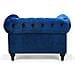 Poltrona Vintage In Tessuto Vellutato Blu Chesterfield - Foto miniatura 14
