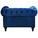 Poltrona Vintage In Tessuto Vellutato Blu Chesterfield - Foto miniatura 19