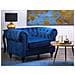 Poltrona Vintage In Tessuto Vellutato Blu Chesterfield - Foto miniatura 13